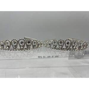 Elegant Silver Crystal Tiara Set